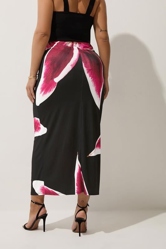 Evans LIMITED COLLECTION Curve Black Floral Print Maxi Skirt