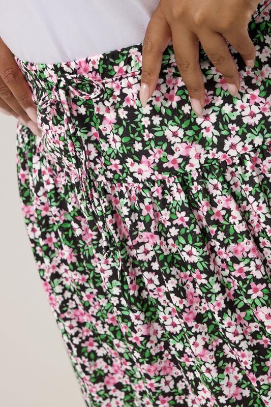 Evans LIMITED COLLECTION Curve Black Floral Print Mini Skirt