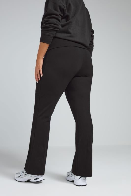 Evans LIMITED COLLECTION Curve Black Fold Over Kick Flare Leggings