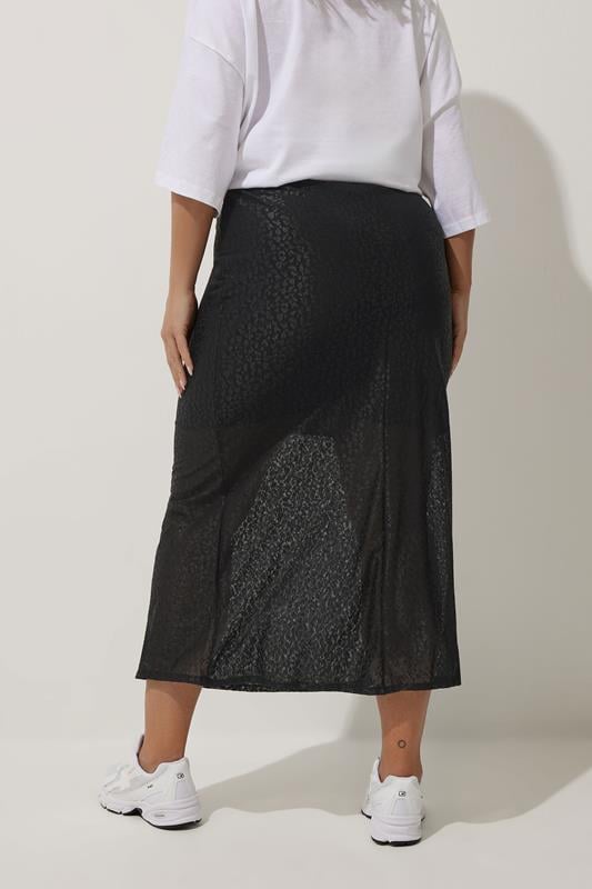 Evans LIMITED COLLECTION Curve Black Leopard Print Maxi Skirt