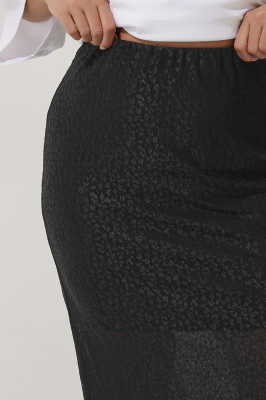 Evans LIMITED COLLECTION Curve Black Leopard Print Maxi Skirt