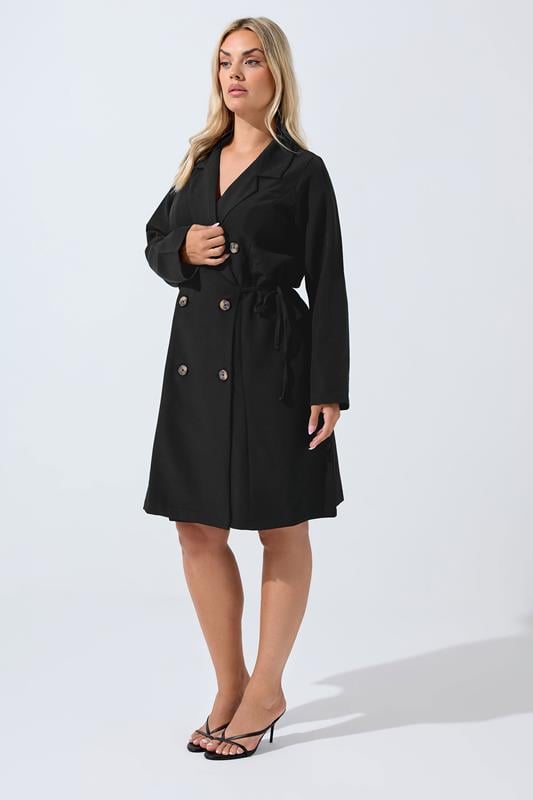 Evans LIMITED COLLECTION Curve Black Long Sleeve Blazer Dress