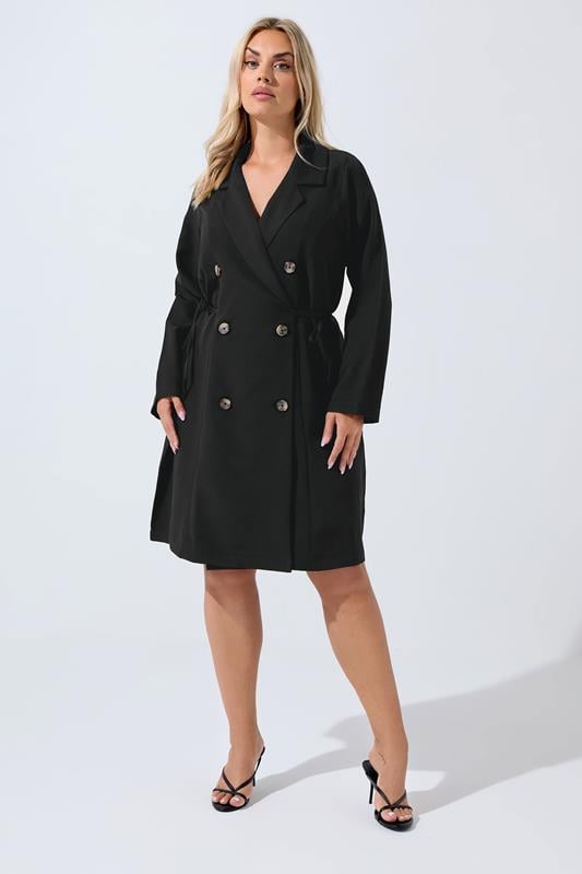 evans LIMITED COLLECTION Curve Black Long Sleeve Blazer Dress