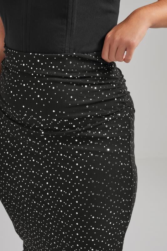 Evans LIMITED COLLECTION Curve Black Sparkle Mesh Midaxi Skirt