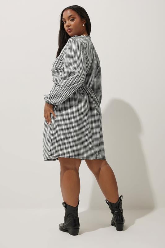 Evans LIMITED COLLECTION Curve Black & White Gingham Collared Dress
