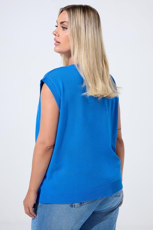 Evans LIMITED COLLECTION Curve Blue Cherry Knitted Vest Top