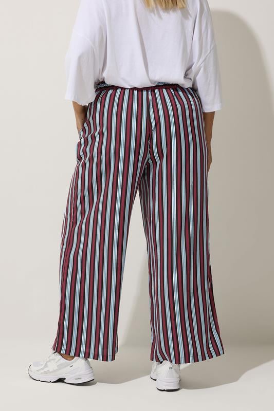 Evans LIMITED COLLECTION Curve Blue Stripe Boxer Waist Trousers