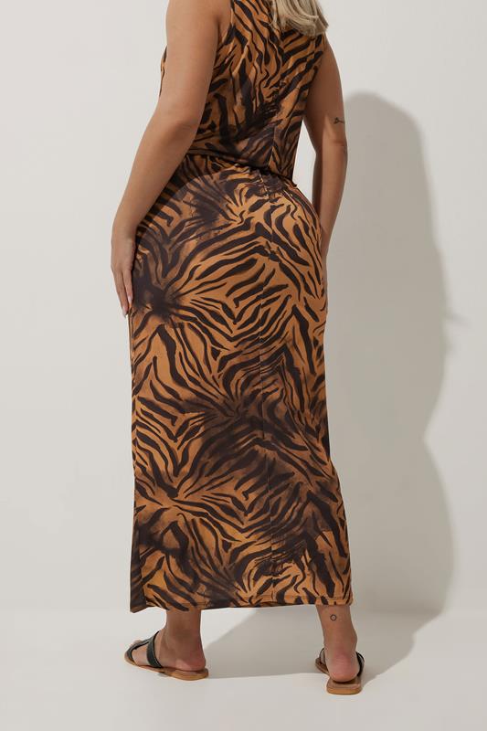 Evans LIMITED COLLECTION Curve Brown Zebra Print Midaxi Skirt