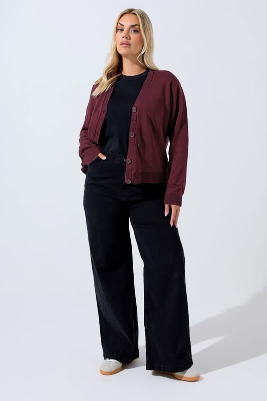 Evans LIMITED COLLECTION Curve Burgundy Red Knitted Cardigan