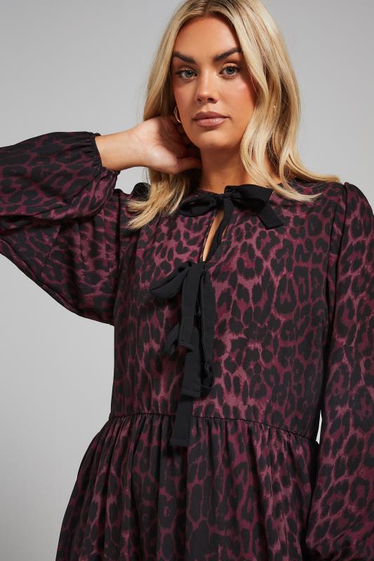 Evans LIMITED COLLECTION Curve Burgundy Red Leopard Print Bow Dress