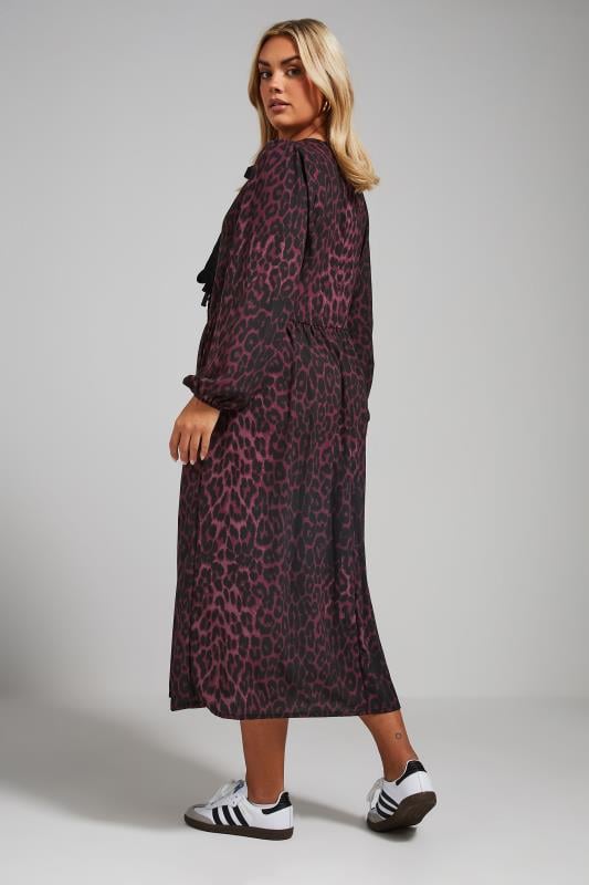 Evans LIMITED COLLECTION Curve Burgundy Red Leopard Print Bow Dress