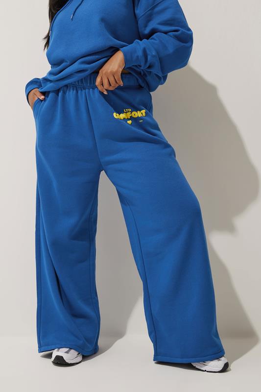 Evans LIMITED COLLECTION Curve Cobalt Blue 'Comfort' Straight Leg Joggers