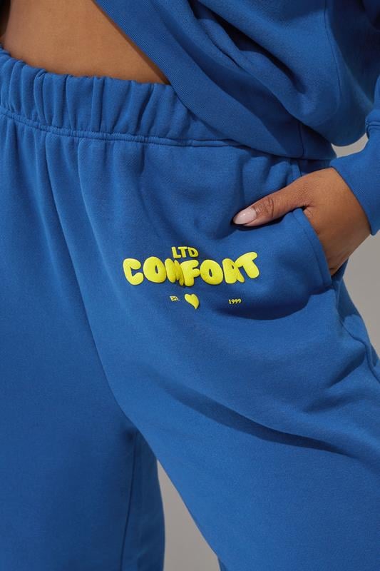Evans LIMITED COLLECTION Curve Cobalt Blue 'Comfort' Straight Leg Joggers
