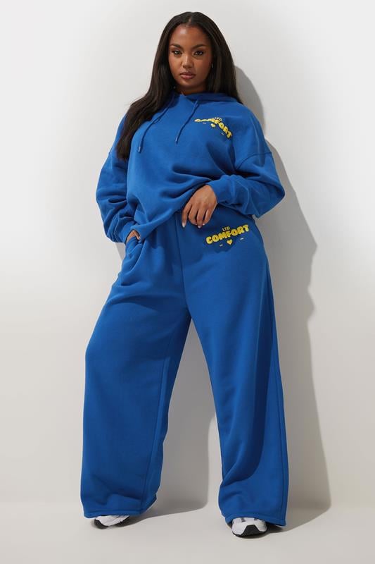 evans LIMITED COLLECTION Curve Cobalt Blue 'Comfort' Straight Leg Joggers
