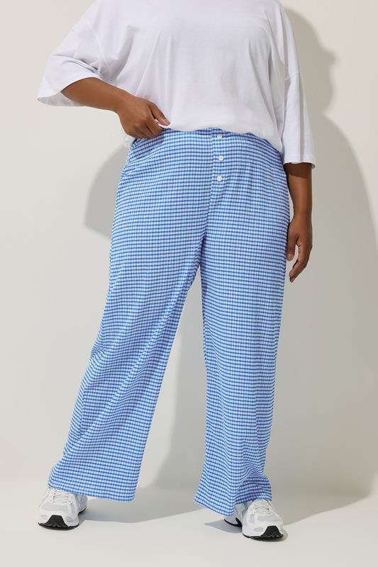 Evans LIMITED COLLECTION Curve Gingham Button Front Trousers