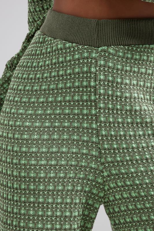 Evans LIMITED COLLECTION Curve Green Boucle Wide Leg Trousers