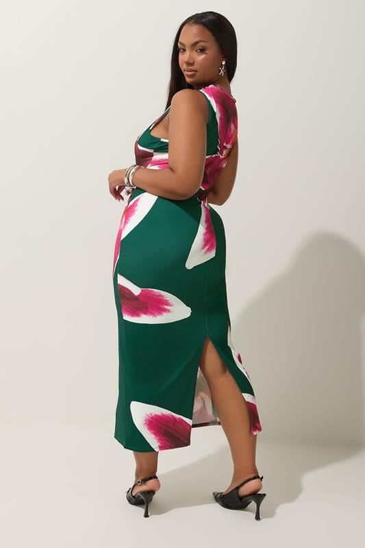Evans LIMITED COLLECTION Curve Green Floral Print Maxi Dress