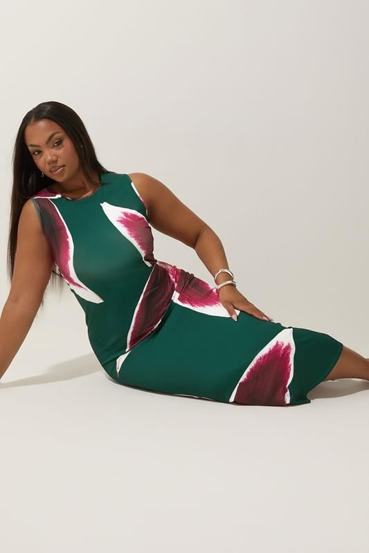 evans LIMITED COLLECTION Curve Green Floral Print Maxi Dress