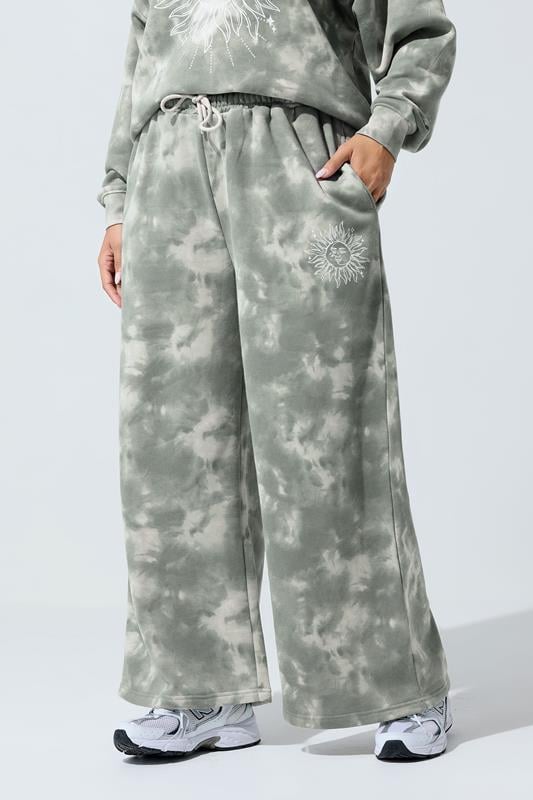 Evans LIMITED COLLECTION Curve Grey Graphic Tie Dye Joggers