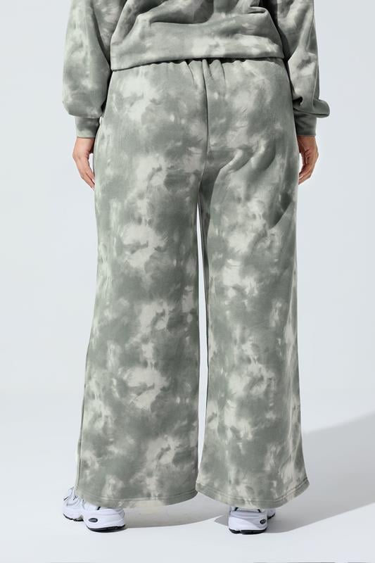 Evans LIMITED COLLECTION Curve Grey Graphic Tie Dye Joggers