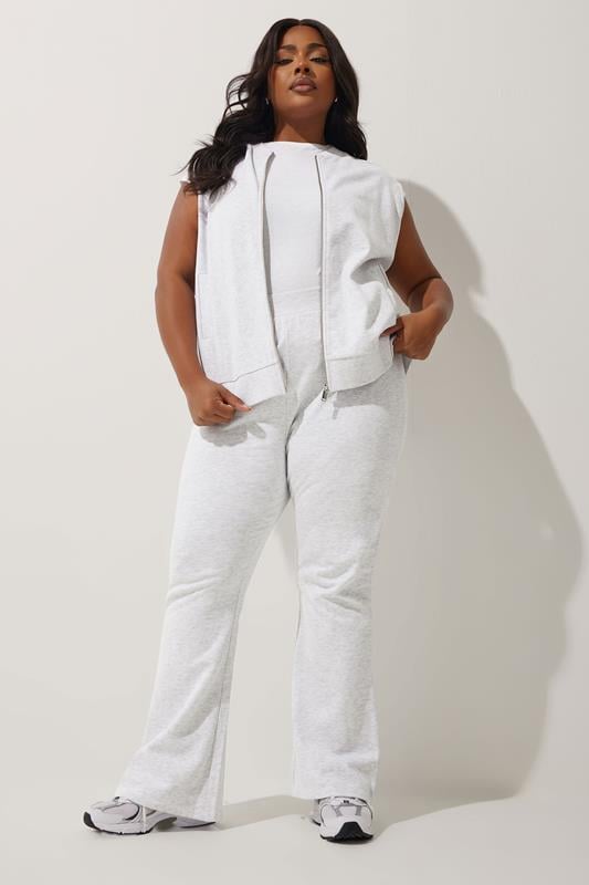 Evans LIMITED COLLECTION Curve Grey Sleeveless Jersey Bomber Jacket