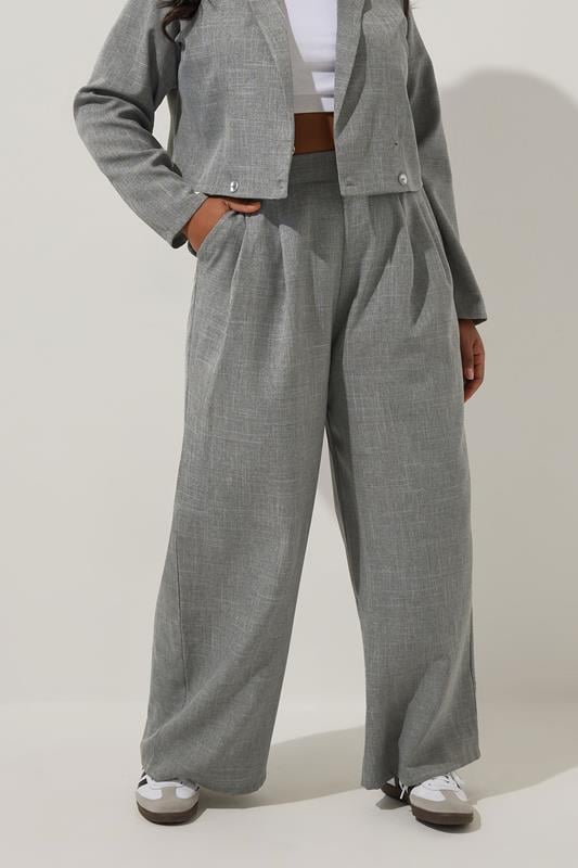 Evans LIMITED COLLECTION Curve Grey Wide Leg Trousers
