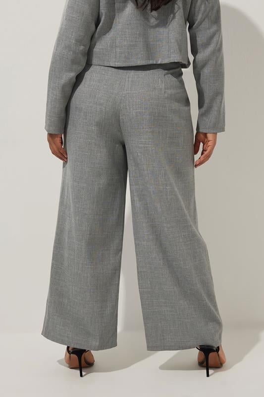 Evans LIMITED COLLECTION Curve Grey Wide Leg Trousers
