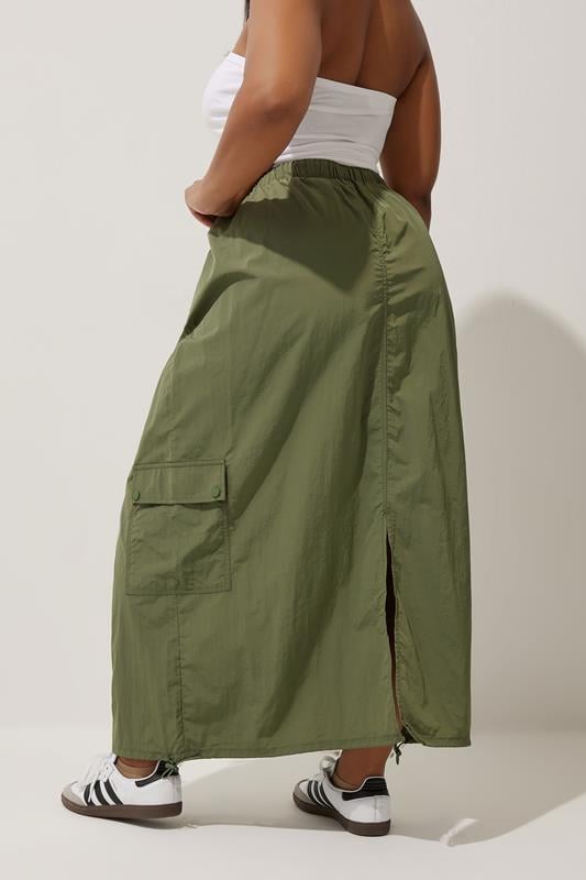 Evans LIMITED COLLECTION Curve Khaki Green Cargo Maxi Skirt