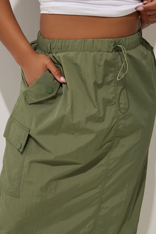 Evans LIMITED COLLECTION Curve Khaki Green Cargo Maxi Skirt