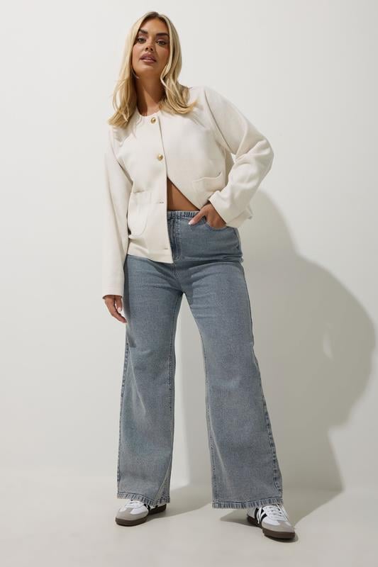 Evans LIMITED COLLECTION Curve Light Blue Wide Leg Denim Jeans