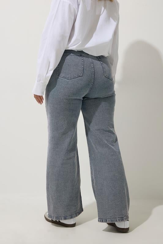 Evans LIMITED COLLECTION Curve Light Blue Wide Leg Denim Jeans