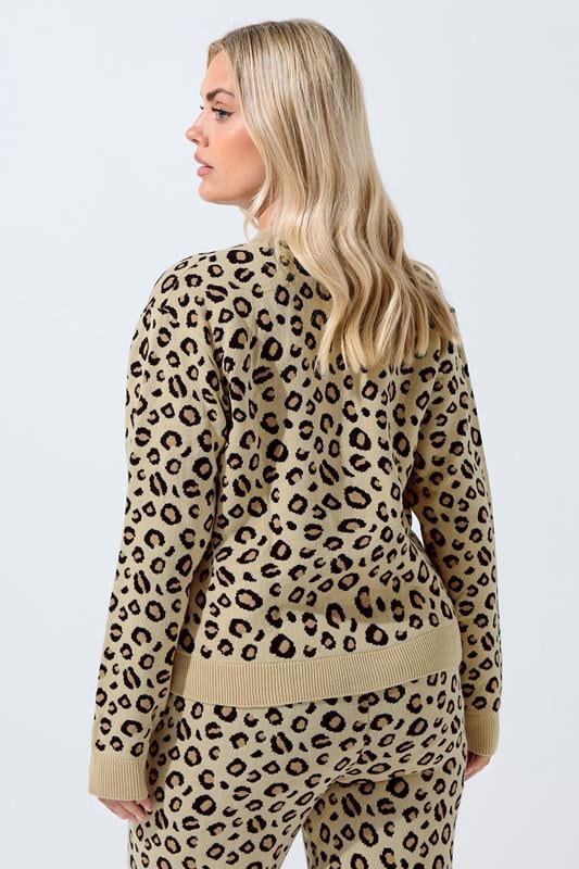 Evans LIMITED COLLECTION Curve Natural Brown Leopard Print Cardigan