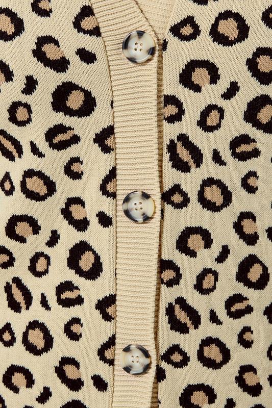 Evans LIMITED COLLECTION Curve Natural Brown Leopard Print Cardigan