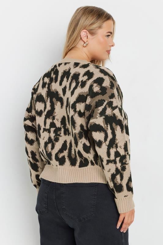 Evans LIMITED COLLECTION Curve Natural Brown Leopard Print Bow Cardigan