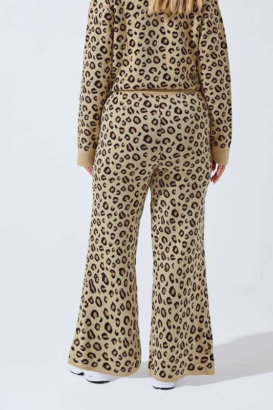 Evans LIMITED COLLECTION Curve Natural Brown Leopard Print Wide Leg Trousers