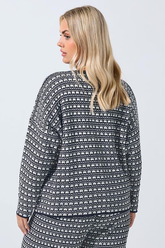 Evans LIMITED COLLECTION Curve Navy Blue Boucle Cardigan