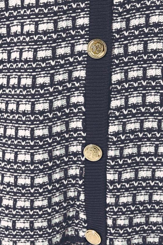 Evans LIMITED COLLECTION Curve Navy Blue Boucle Cardigan