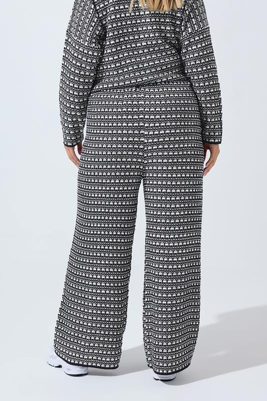 Evans LIMITED COLLECTION Curve Navy Blue Boucle Wide Leg Trousers