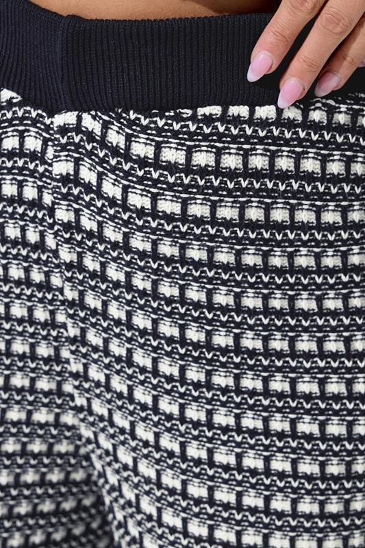 Evans LIMITED COLLECTION Curve Navy Blue Boucle Wide Leg Trousers