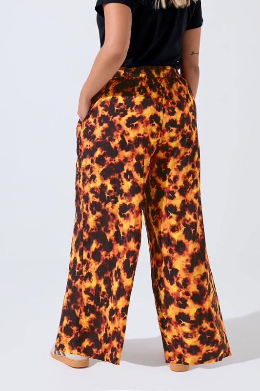 Evans LIMITED COLLECTION Curve Orange Tortoise Shell Wide Leg Trousers