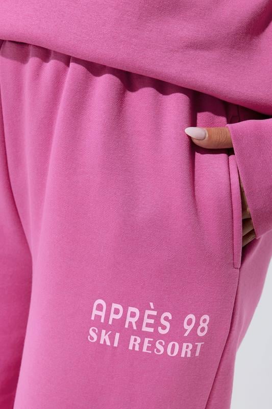 Evans LIMITED COLLECTION Curve Pink 'Après 98' Wide Leg Joggers