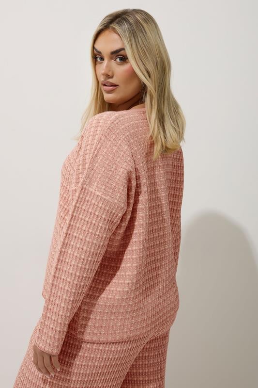 Evans LIMITED COLLECTION Curve Pink Boucle Cardigan