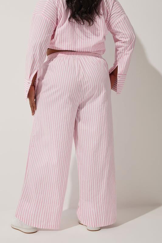 Evans LIMITED COLLECTION Curve Pink & White Stripe Wide Leg Trousers