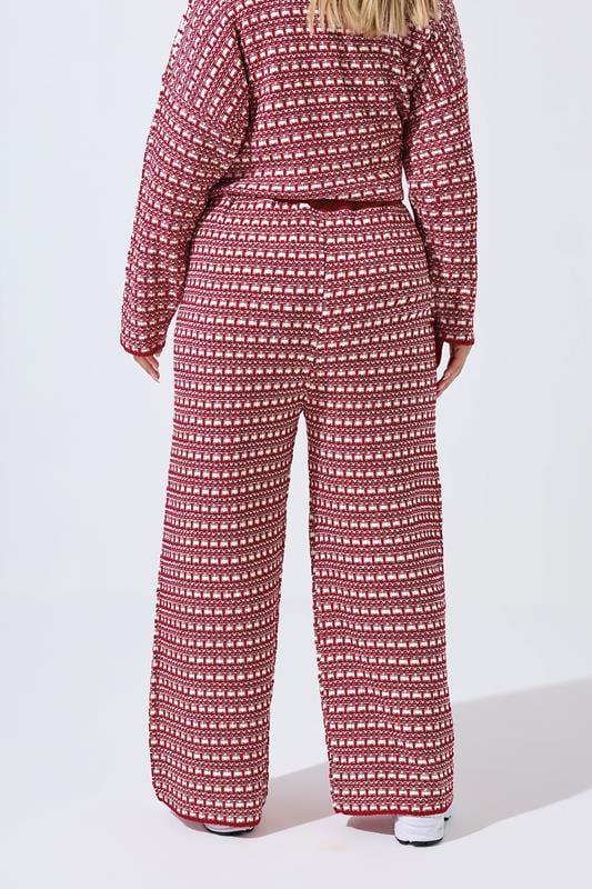 Evans LIMITED COLLECTION Curve Red Boucle Wide Leg Trousers
