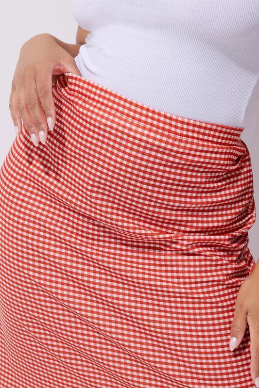 Evans LIMITED COLLECTION Curve Red Gingham Print Maxi Skirt