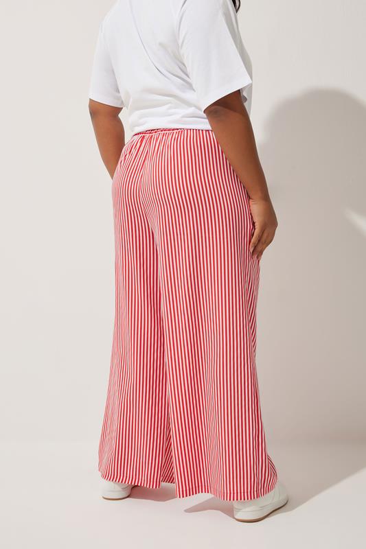 Evans LIMITED COLLECTION Curve Red Stripe Boxer Waist Trousers