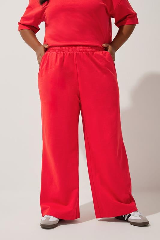 Evans LIMITED COLLECTION Curve Red Wide Leg Joggers