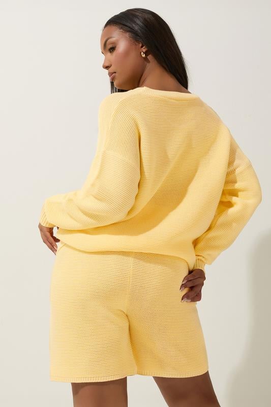 Evans LIMITED COLLECTION Curve Yellow Crew Neck Knitted Jumper