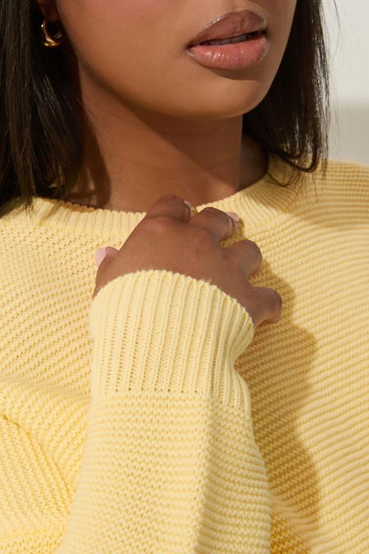 Evans LIMITED COLLECTION Curve Yellow Crew Neck Knitted Jumper
