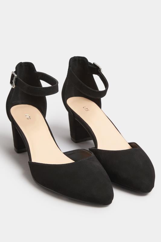 Evans LTS Black Block Heel Court Shoes In Standard Fit